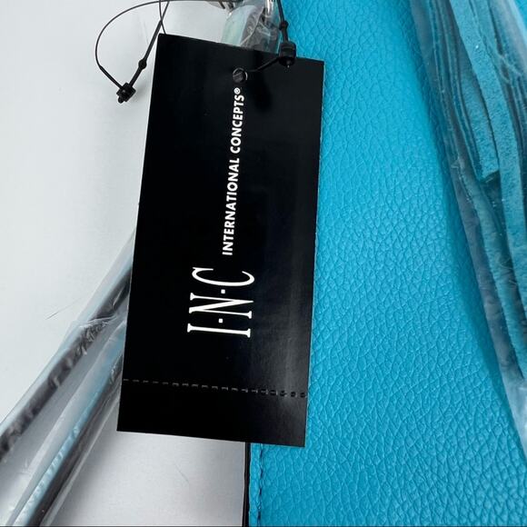 INC International Concepts Aruba Blue Party Tassel Zippered Wristlet - NWT - Picture 3 of 5